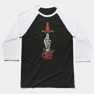 Knife and skull Baseball T-Shirt